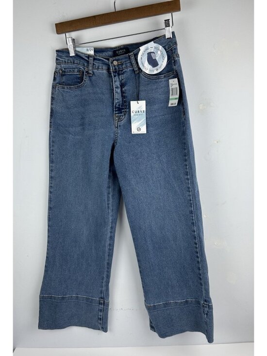 Curve Appeal Denim - Curve Appeal High Rise Wide Leg Jeans 8/29 Color Capri